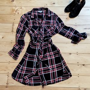 Plaid Flannel Dress- size LG- NWOT